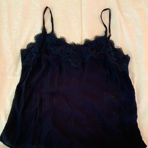 BLACK LACE TRIM CAMISOLE TANK ABERCROMBIE & FITCH!